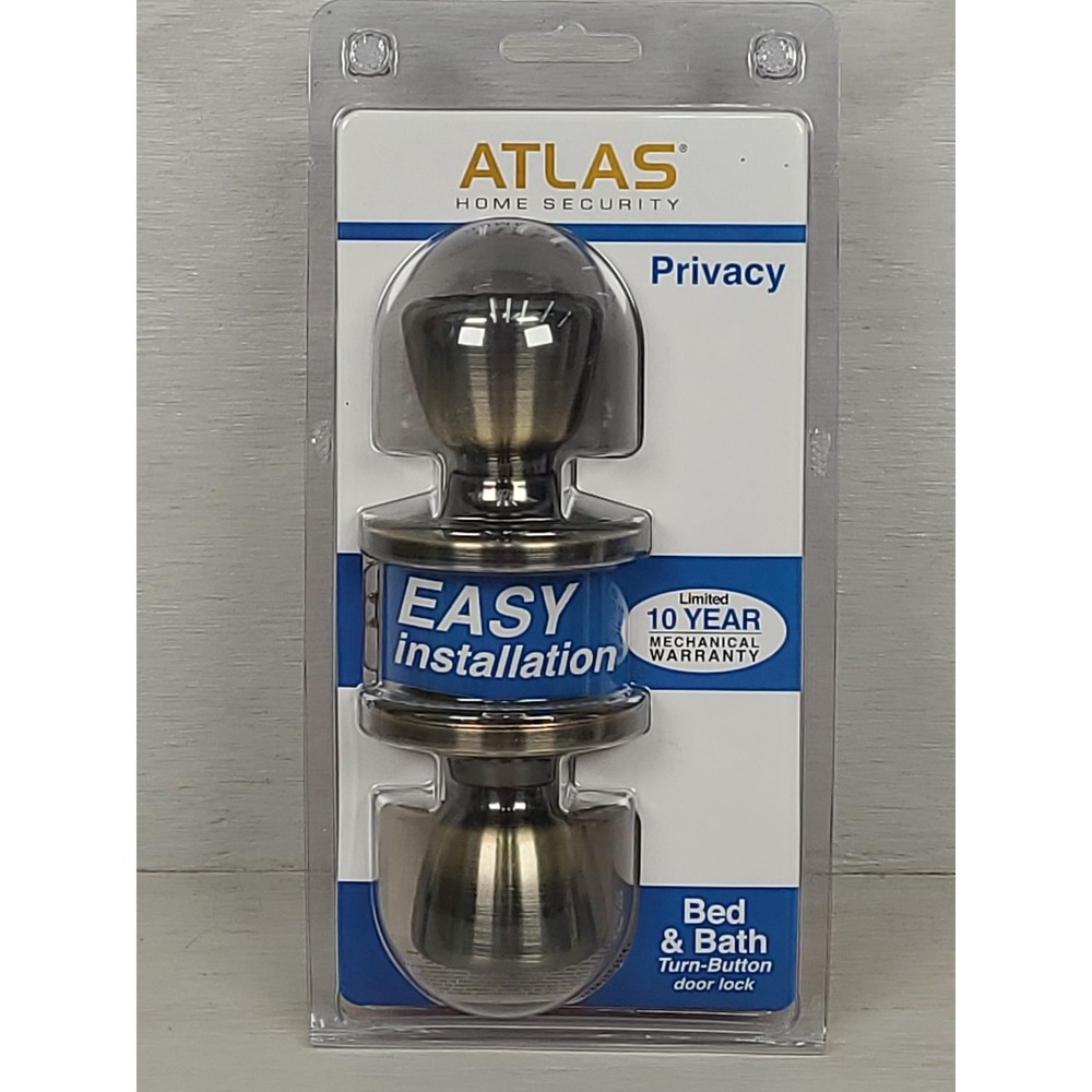 Atlas Home Security Privacy Door Knob Antique Brass Bed Bath 1732600‎ NEW